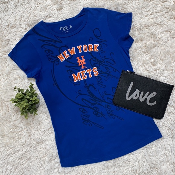 NY Mets MLB Graphic SS Tee 💗 Blue Orange & Black - Picture 1 of 13